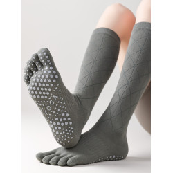 長筒五指瑜珈襪子專業防滑普拉提壓力小腿襪女薄款分趾運動地板襪