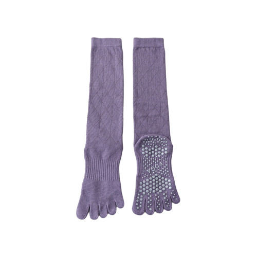 長筒五指瑜珈襪子專業防滑普拉提壓力小腿襪女薄款分趾運動地板襪