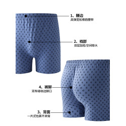 中老年人純棉內褲男士平角褲寬松大碼爸爸四角加肥加大全棉短褲頭