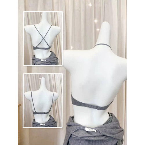 好看又顯高級-無痕v領掛脖內衣女小胸聚攏細肩帶露背交叉美背一體 好看又顯高級-無痕v領掛脖內衣女小胸聚攏細肩帶露背交叉美背一體