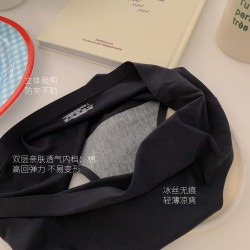 馨幫幫Bra 純色舒適透氣女士三角褲一片式無痕內褲女夏冰絲薄款