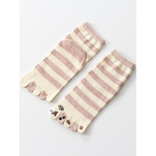 貓咪瑜珈襪專業五指防滑運動健身普拉提襪可愛條紋貓咪女生 貓咪瑜珈襪專業五指防滑運動健身普拉提襪可愛條紋貓咪女生