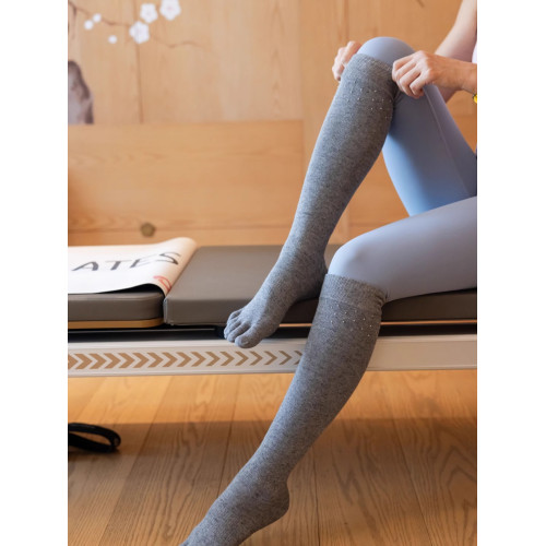 Sugaroff普拉提瑜珈襪長筒襪高筒防滑五指襪子女保暖室內健身襪套 Sugaroff普拉提瑜珈襪長筒襪高筒防滑五指襪子女保暖室內健身襪套