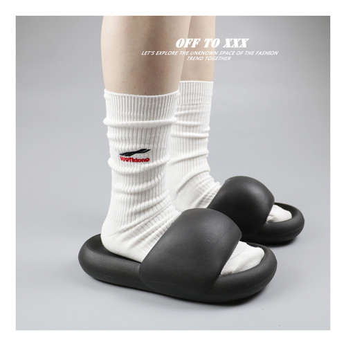 WE11DONE小標雙針長襪小衆設計韓國潮牌簡約堆積感中筒襪子男女棉 WE11DONE小標雙針長襪小衆設計韓國潮牌簡約堆積感中筒襪子男女棉