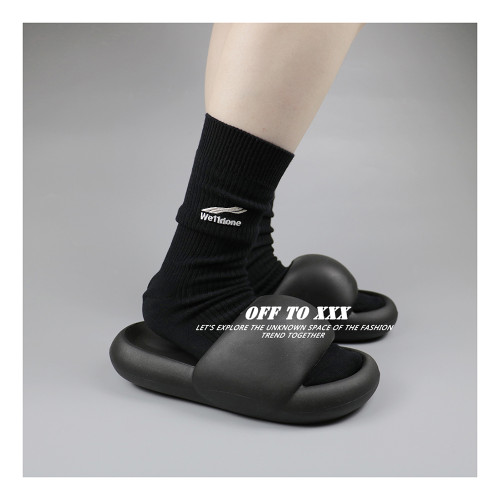 WE11DONE小標雙針長襪小衆設計韓國潮牌簡約堆積感中筒襪子男女棉 WE11DONE小標雙針長襪小衆設計韓國潮牌簡約堆積感中筒襪子男女棉