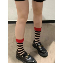 happysocks旗艦店爆款春夏女士水晶絲透明中筒潮襪玻璃絲卡通絲襪
