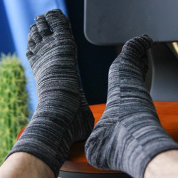 復古拼線五指襪男中筒純棉分趾襪保暖中統高腰五趾襪防臭吸汗秋冬