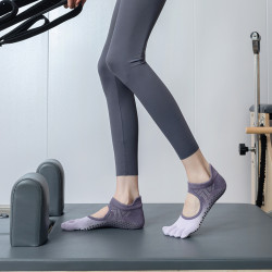 夏季新品TOESOX平替款漸變色紥染運動點膠防滑襪瑜珈襪露背五指襪