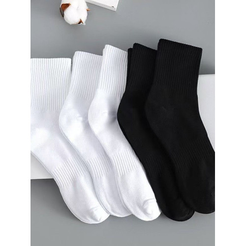 純棉襪子男士秋冬季中筒襪男款黑白色防臭男生運動長筒春秋款短襪 純棉襪子男士秋冬季中筒襪男款黑白色防臭男生運動長筒春秋款短襪
