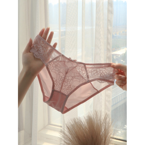 夏季絲滑冰絲內褲女性感蕾絲薄款少女透氣舒適包臀三角短褲純棉襠 夏季絲滑冰絲內褲女性感蕾絲薄款少女透氣舒適包臀三角短褲純棉襠