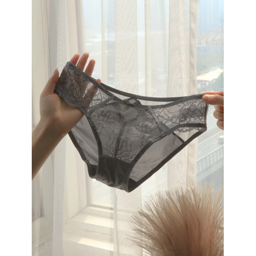 夏季絲滑冰絲內褲女性感蕾絲薄款少女透氣舒適包臀三角短褲純棉襠 夏季絲滑冰絲內褲女性感蕾絲薄款少女透氣舒適包臀三角短褲純棉襠