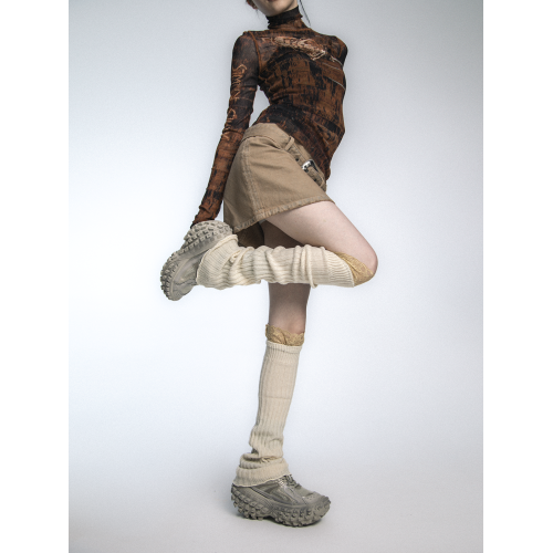 SS2L秋冬甜酷辣妹蕾絲花邊拼接針織木耳邊襪套腿套女堆堆襪ins潮 SS2L秋冬甜酷辣妹蕾絲花邊拼接針織木耳邊襪套腿套女堆堆襪ins潮