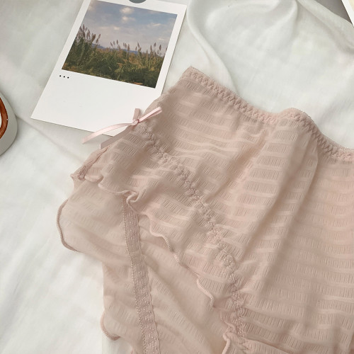 大碼胖mm蕾絲中腰內褲女200斤透氣網紗日系少女甜美無痕抗菌短褲 大碼胖mm蕾絲中腰內褲女200斤透氣網紗日系少女甜美無痕抗菌短褲