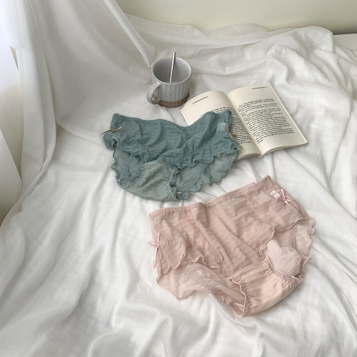大碼胖mm蕾絲中腰內褲女200斤透氣網紗日系少女甜美無痕抗菌短褲 大碼胖mm蕾絲中腰內褲女200斤透氣網紗日系少女甜美無痕抗菌短褲