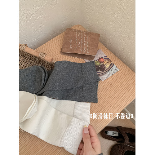 灰色小腿襪棉襪長筒襪miu裡miu氣襪子秋冬款長襪子及膝高筒春秋棉 灰色小腿襪棉襪長筒襪miu裡miu氣襪子秋冬款長襪子及膝高筒春秋棉