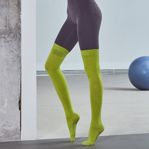 長筒瑜珈襪子防滑專業女室內健身地板襪成人防滑襪過膝普拉提襪子