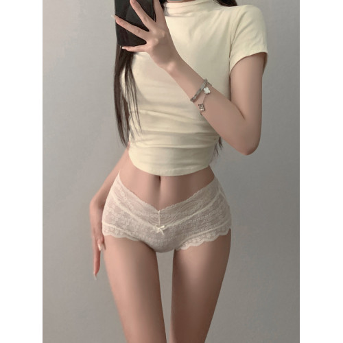 蕾絲內褲女高腰V型微收腹棉襠抗菌純色舒適性感2025年新款三角褲 蕾絲內褲女高腰V型微收腹棉襠抗菌純色舒適性感2025年新款三角褲