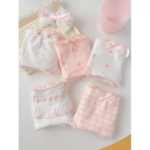 「落櫻甜筒」純棉內褲女2025新款少女A類棉粉色10A抑菌可愛三角褲 「落櫻甜筒」純棉內褲女2025新款少女A類棉粉色10A抑菌可愛三角褲