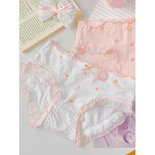 「落櫻甜筒」純棉內褲女2025新款少女A類棉粉色10A抑菌可愛三角褲 「落櫻甜筒」純棉內褲女2025新款少女A類棉粉色10A抑菌可愛三角褲