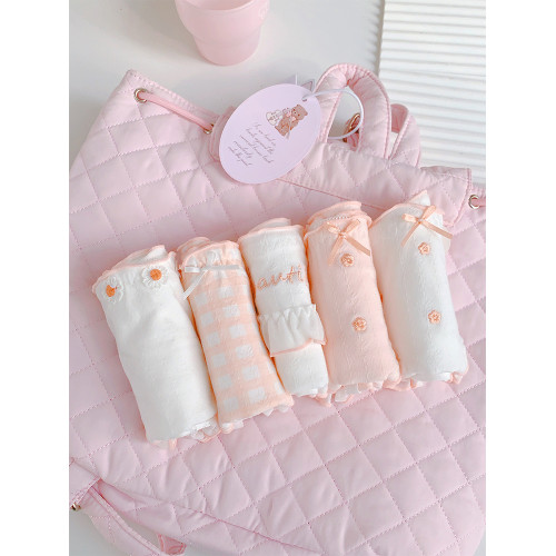 「落櫻甜筒」純棉內褲女2025新款少女A類棉粉色10A抑菌可愛三角褲 「落櫻甜筒」純棉內褲女2025新款少女A類棉粉色10A抑菌可愛三角褲