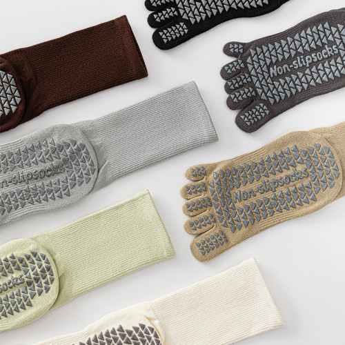 專業普拉提專用襪子女秋冬季中筒瑜珈襪室內跳操五指襪健身運動襪