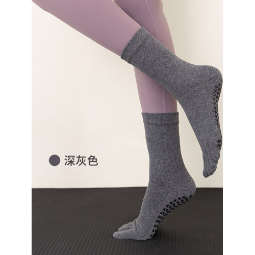 【宮長張】專業防滑五指襪運動普拉提瑜珈棉襪跳操健身中筒地板襪