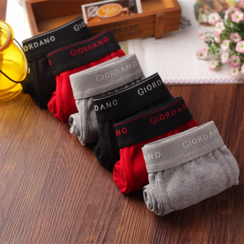 6條佐丹奴內褲男裝底褲男士內褲三角褲中腰全棉三角內褲01171514