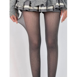 BON 復古亮絲竪紋連褲襪小衆純欲風亮晶晶防勾絲辣妹打底襪女