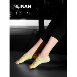 2雙裝 MEIKAN棉五指瑜珈襪健身地板襪室內女專業防滑蹦床舞蹈襪子
