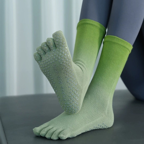 漸變瑜珈襪子防滑專業女五指襪健身防滑襪地板襪成人普拉提襪子