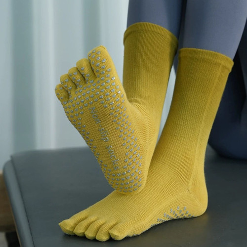 漸變瑜珈襪子防滑專業女五指襪健身防滑襪地板襪成人普拉提襪子