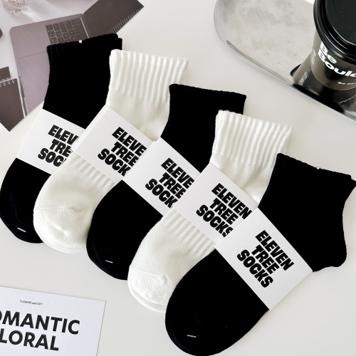白色襪子男女短襪純棉ins潮牌黑色運動百搭個性吸汗透氣防臭夏季