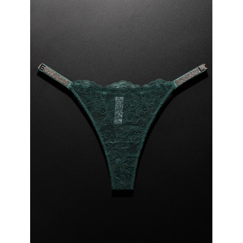 柔軟蕾絲丁字褲女歐美性感水鑽誘惑火辣T褲透氣無痕內褲純欲墨綠 柔軟蕾絲丁字褲女歐美性感水鑽誘惑火辣T褲透氣無痕內褲純欲墨綠