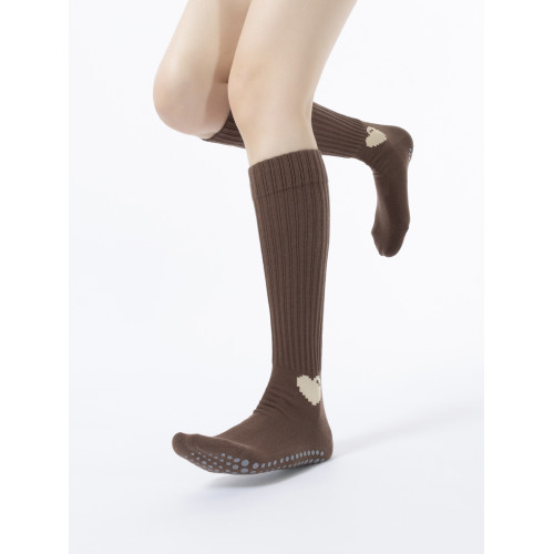 XY0835花色折釦中筒瑜珈襪女美拉德色系復古愛心普拉提襪防滑顯瘦