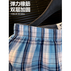 雅鹿純棉內褲男士大碼阿羅褲全棉寬松短褲睡褲平角褲四角褲3條裝