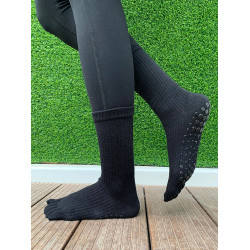 2雙裝 瑜珈襪子中筒防滑專業女夏季純棉室內專用健身普拉提五指襪