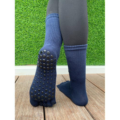 2雙裝 瑜珈襪子中筒防滑專業女夏季純棉室內專用健身普拉提五指襪