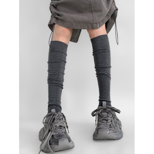 夜間教習室灰色小腿襪女夏季薄款顯瘦過膝長筒堆堆襪子jk學院風 夜間教習室灰色小腿襪女夏季薄款顯瘦過膝長筒堆堆襪子jk學院風