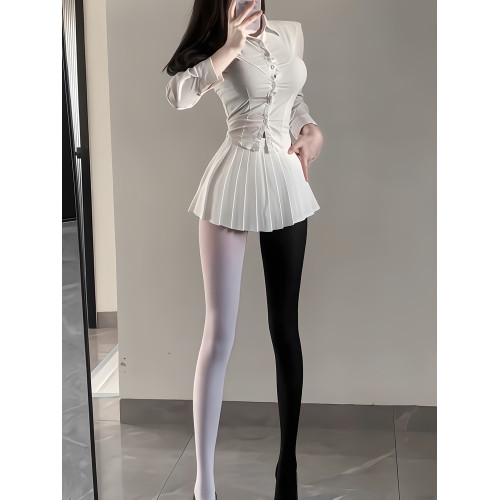 大碼200斤AB雙拼色馬油襪油亮絲滑黑白雙煞性感透視裝純欲男女款 大碼200斤AB雙拼色馬油襪油亮絲滑黑白雙煞性感透視裝純欲男女款