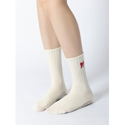 普拉提專業女防滑襪蝴蝶結中筒瑜珈襪子不分指室內專用運動健身襪