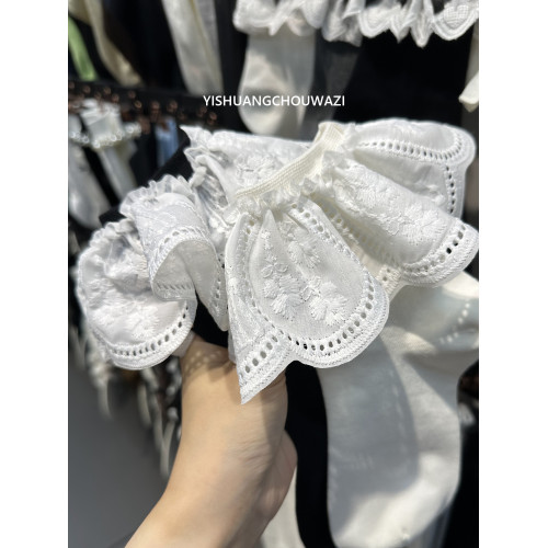 重工蕾絲 秋季新款女士中筒短筒棉襪純色復古蕾絲花邊Lolita少女 重工蕾絲 秋季新款女士中筒短筒棉襪純色復古蕾絲花邊Lolita少女