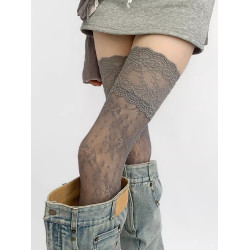 早秋復古純欲天花板！法式蕾絲鏤空過膝長筒襪~美拉德廢土風來襲~