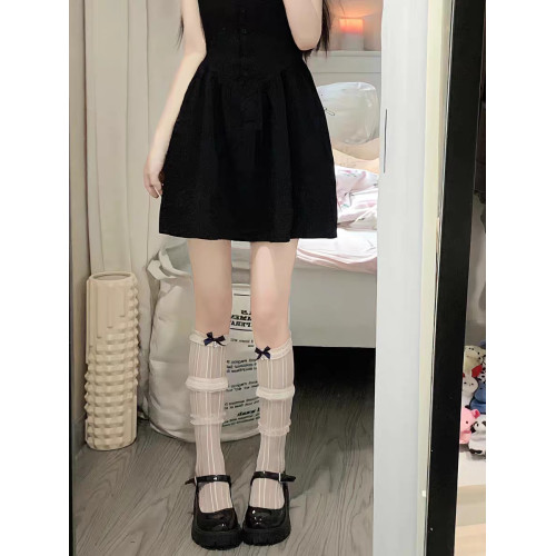 純欲白色蕾絲襪子女春秋中筒花邊薄款長筒蝴蝶結珍珠小腿襪絲襪 純欲白色蕾絲襪子女春秋中筒花邊薄款長筒蝴蝶結珍珠小腿襪絲襪