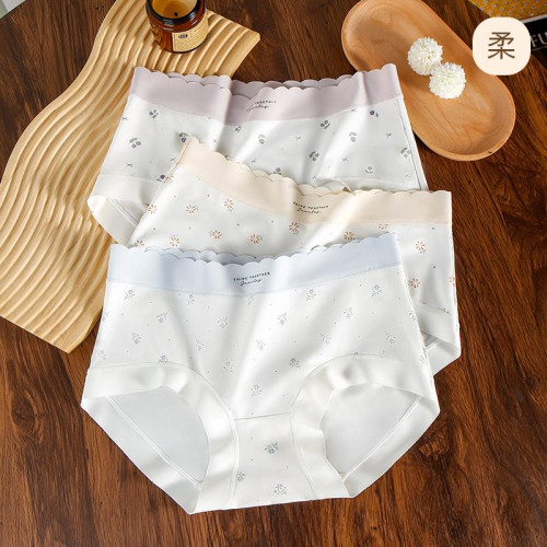 80-160斤5條盒裝7A田園風碎花內褲女中腰包臀柔軟底褲WL87009