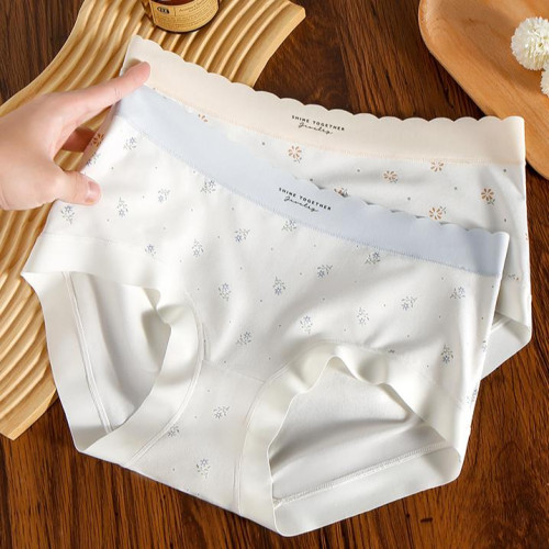 80-160斤5條盒裝7A田園風碎花內褲女中腰包臀柔軟底褲WL87009