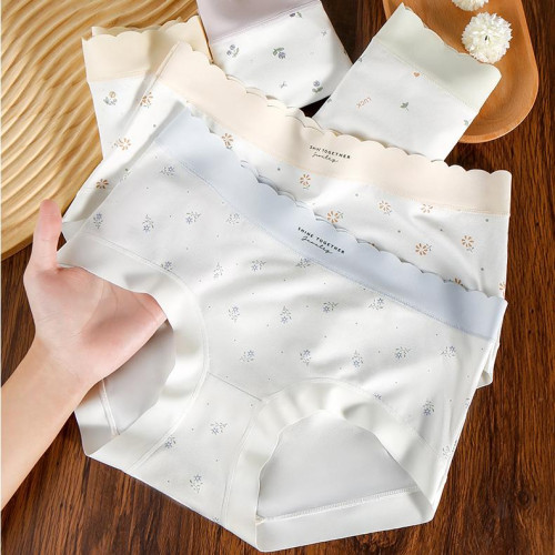 80-160斤5條盒裝7A田園風碎花內褲女中腰包臀柔軟底褲WL87009