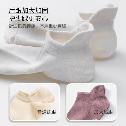 日本運動淺口船襪女防滑不掉跟純棉襪子防臭護踝純色短襪夏季薄款