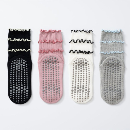 木耳邊瑜珈襪子防滑專業女中筒健身防滑襪地板襪成人普拉提襪子 木耳邊瑜珈襪子防滑專業女中筒健身防滑襪地板襪成人普拉提襪子