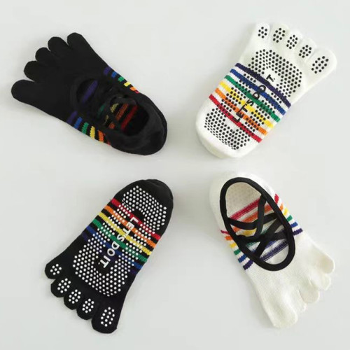 瑜珈襪子防滑專業女五指襪舞蹈健身地板襪成人防滑襪普拉提襪子