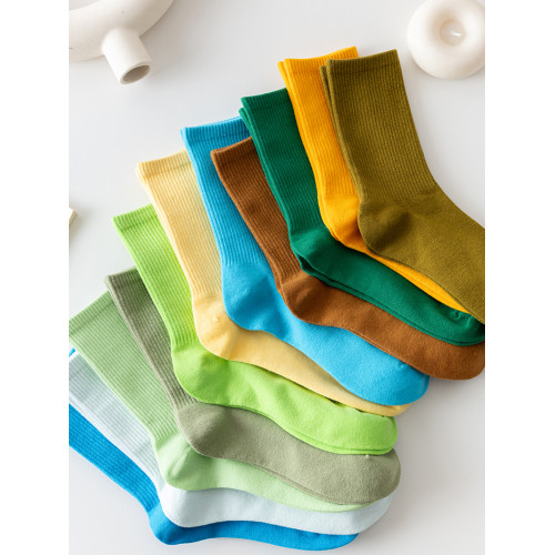 多巴胺彩色棉襪純色中筒襪男女襪子學生襪簡約運動長筒堆堆襪子潮 多巴胺彩色棉襪純色中筒襪男女襪子學生襪簡約運動長筒堆堆襪子潮